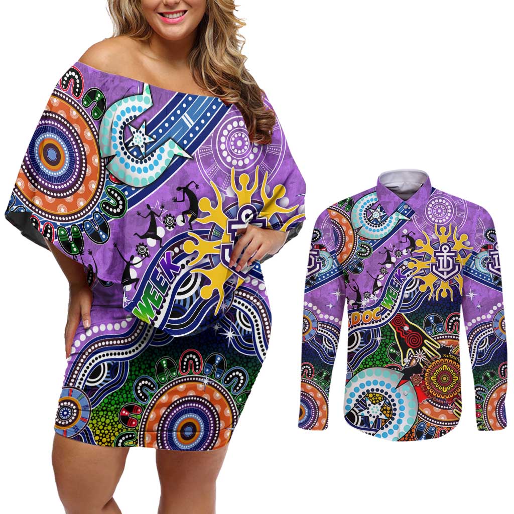 Your Matter Suicide Prevention Couples Matching Off Shoulder Short Dress and Long Sleeve Button Shirts Pink Polynesian Tribal LT9 main image 0