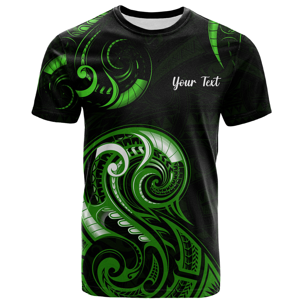 (Custom Personalised) New Zealand Maori Hawaiian Shirt Fern and Manaia Version Black LT13 main image 0