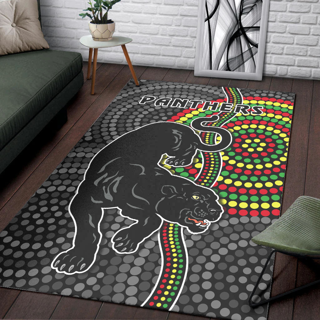 Panthers Area Rug Simple Wild Indigenous - Vibe Hoodie Shop