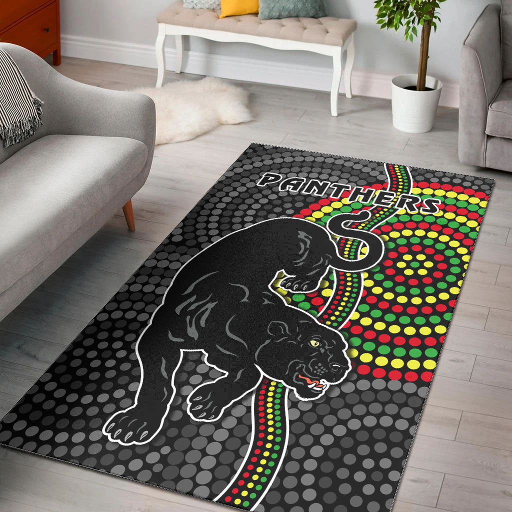 Panthers Area Rug Simple Wild Indigenous - Vibe Hoodie Shop