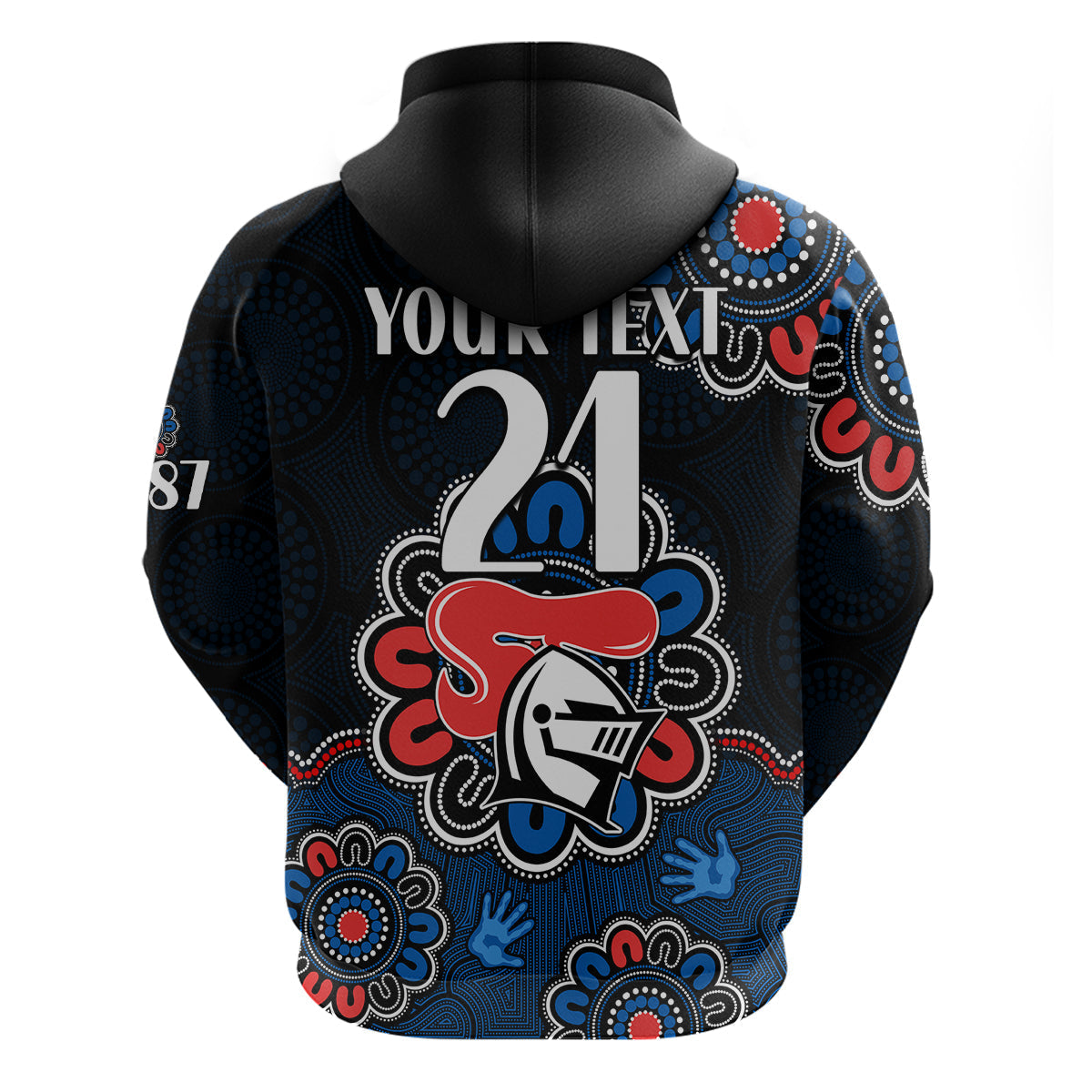 (Custom Personalised) NRL Newcastle Knights Rugby Novocastrians 1987 Aboriginal Hoodie LT9 - Vibe Hoodie Shop