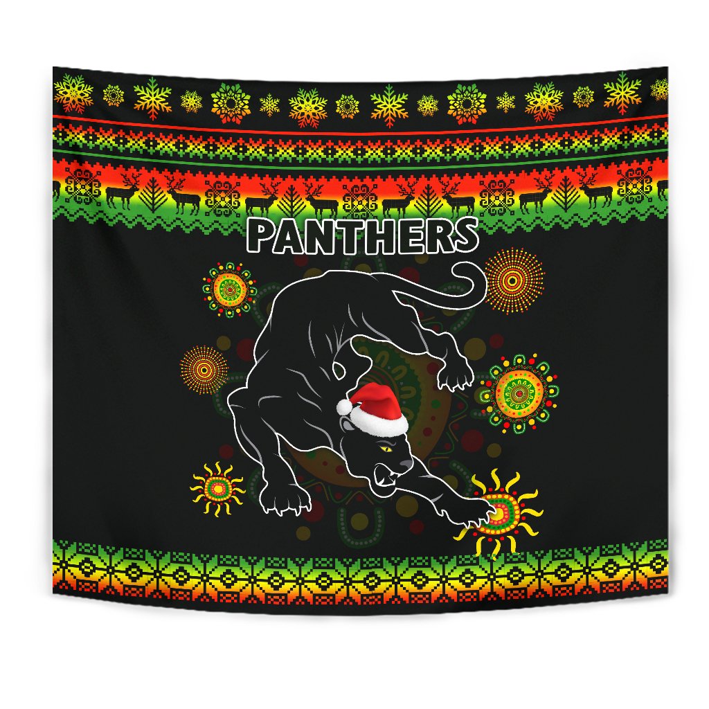 Penrith Panthers Christmas Tapestry Indigenous - Vibe Hoodie Shop