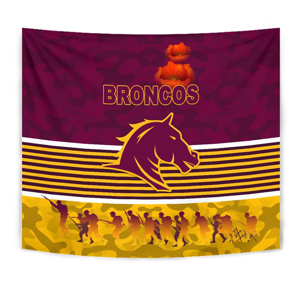 Brisbane Broncos Tapestry ANZAC Day Simple Style - Maroon - Vibe Hoodie Shop