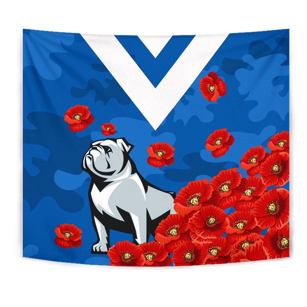 Bulldogs Tapestry Poppy Flowers - Vibe Hoodie Shop