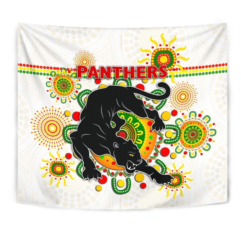 Penrith Tapestry Indigenous Panthers - White - Vibe Hoodie Shop