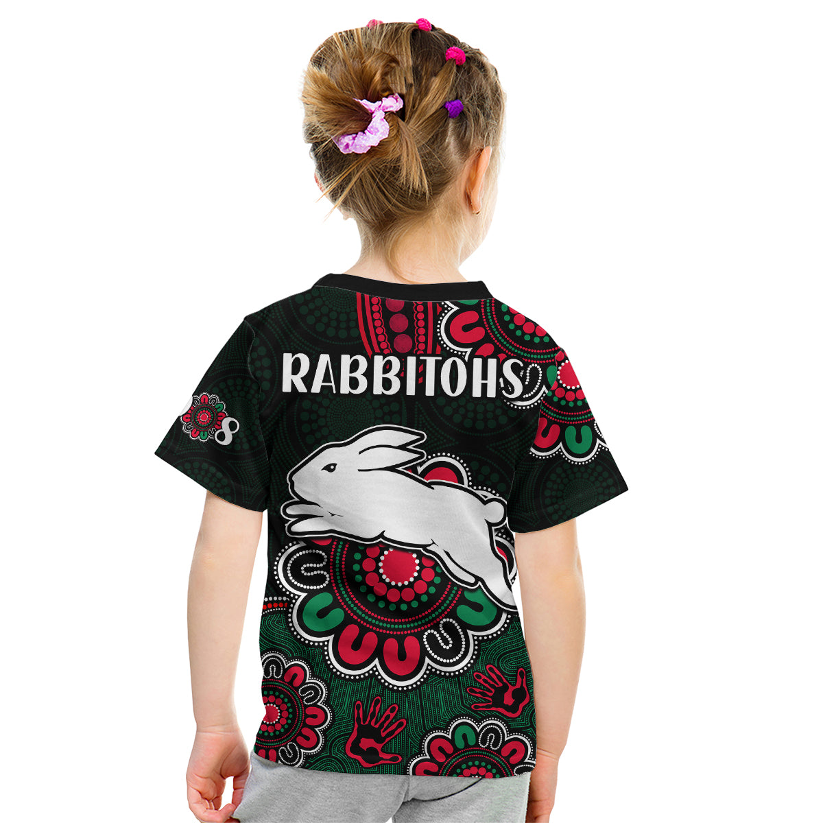 NRL Rabbitohs Rugby Kid T Shirt The Bunnies 1908 Aboriginal - Vibe Hoodie Shop