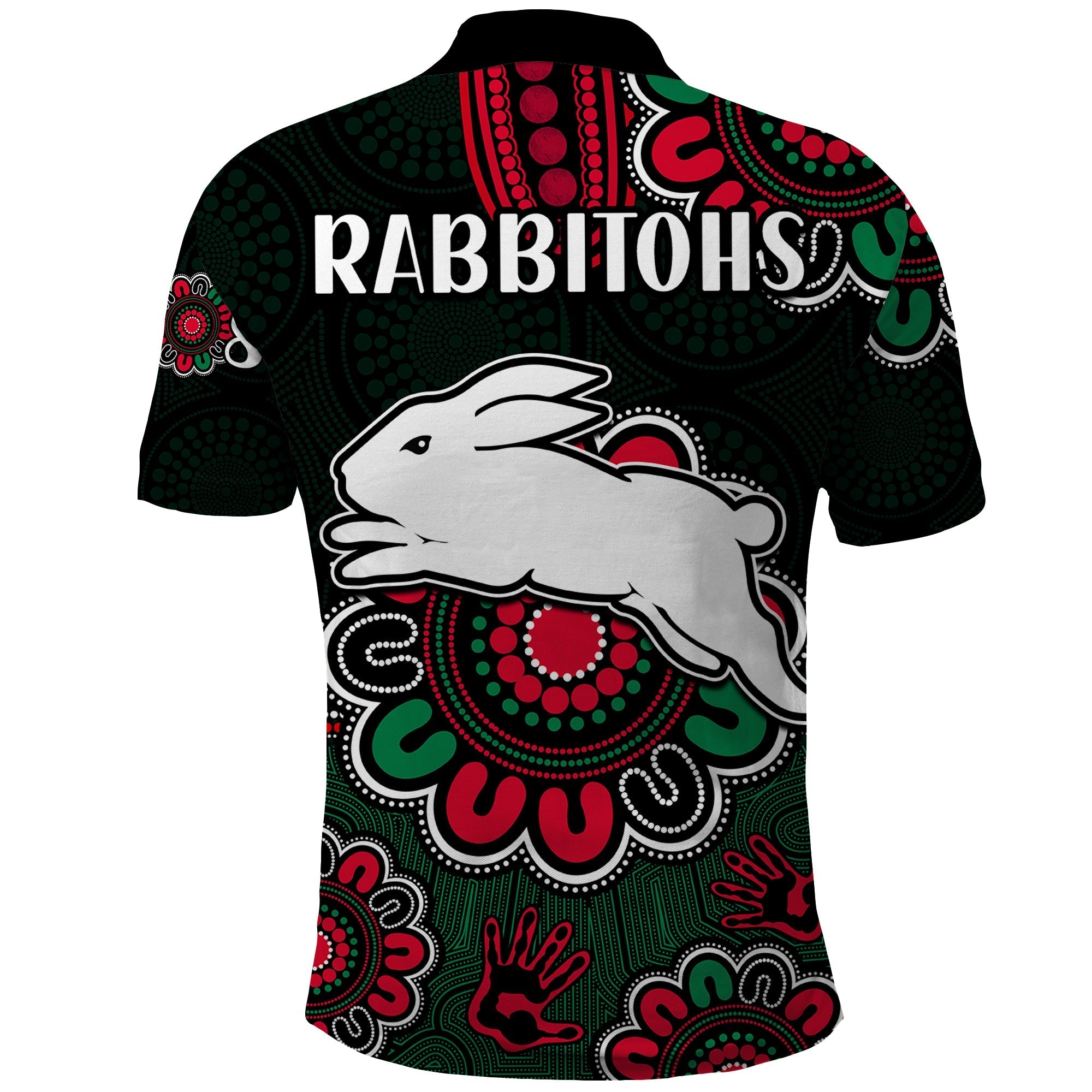 NRL Rabbitohs Rugby Polo Shirt The Bunnies 1908 Aboriginal LT9 - Vibe Hoodie Shop