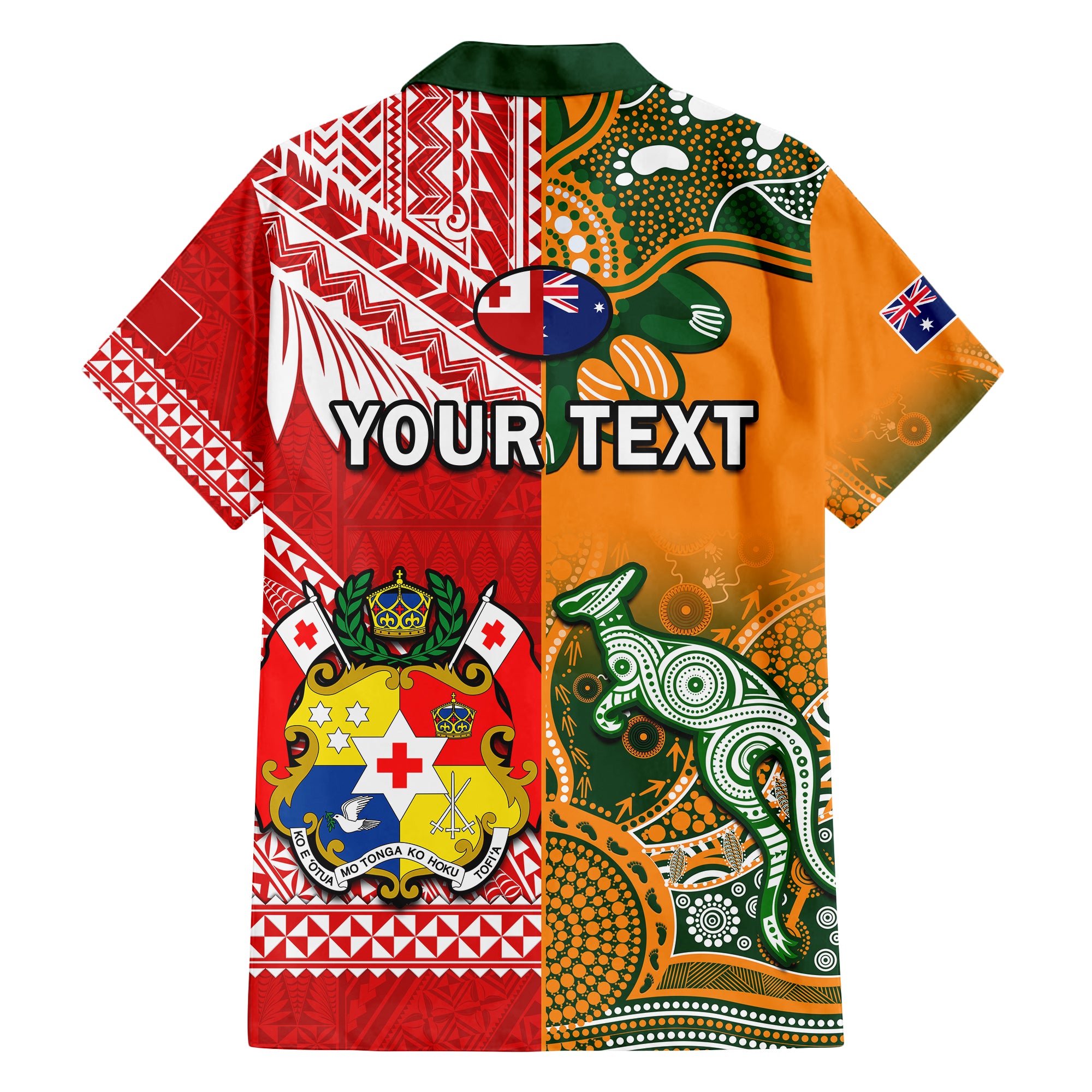 (Custom Personalised) Mate Maa Tonga And Wallabies Rugby Hawaiian Shirt Polynesian Mix Aboriginal - Vibe Hoodie Shop