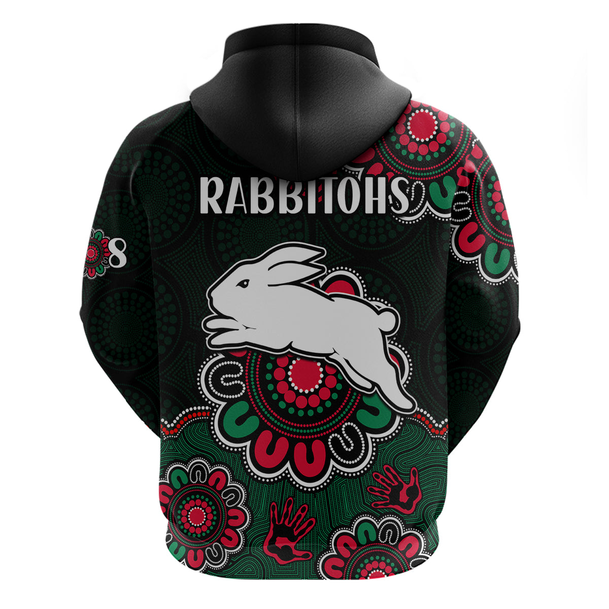 NRL Rabbitohs Rugby Hoodie The Bunnies 1908 Aboriginal LT9 - Vibe Hoodie Shop