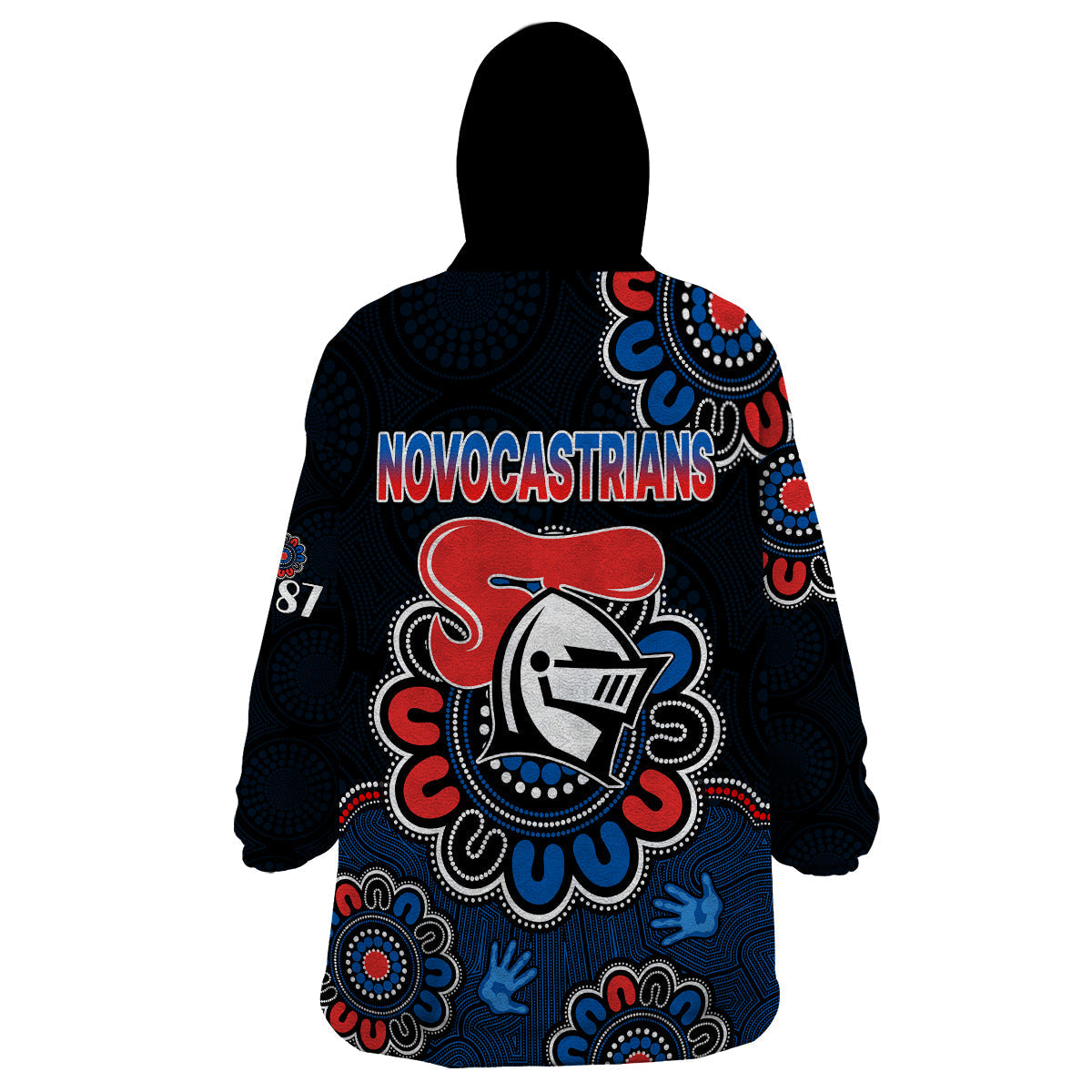 NRL Newcastle Knights Rugby Novocastrians 1987 Aboriginal Wearable Blanket Hoodie - Vibe Hoodie Shop