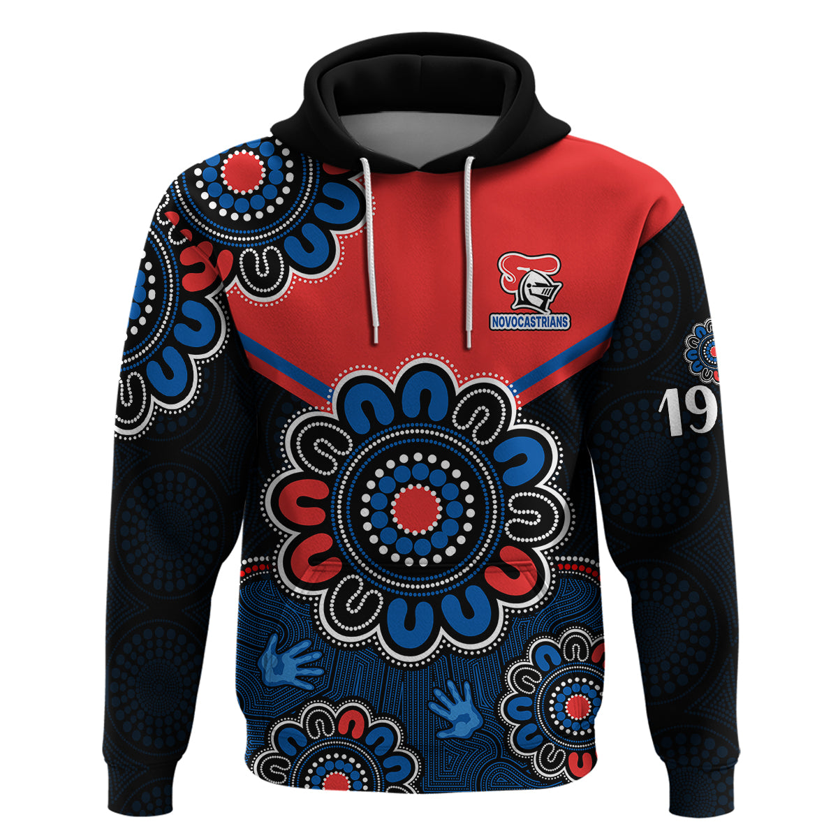 NRL Newcastle Knights Rugby Novocastrians 1987 Aboriginal Hoodie LT9 - Vibe Hoodie Shop