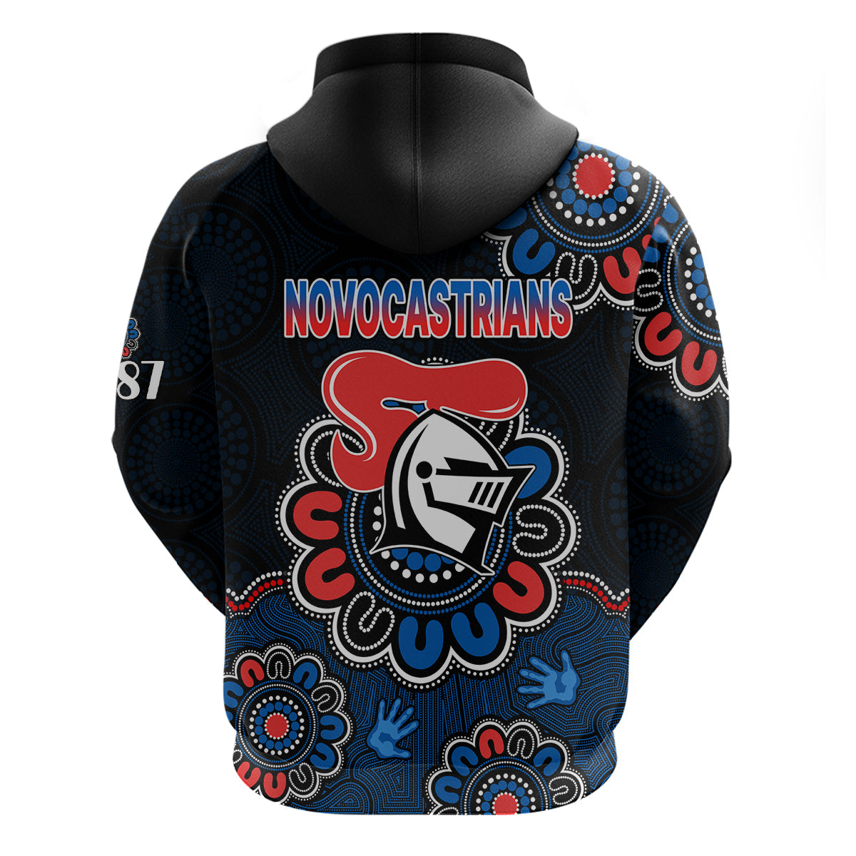 NRL Newcastle Knights Rugby Novocastrians 1987 Aboriginal Hoodie LT9 - Vibe Hoodie Shop