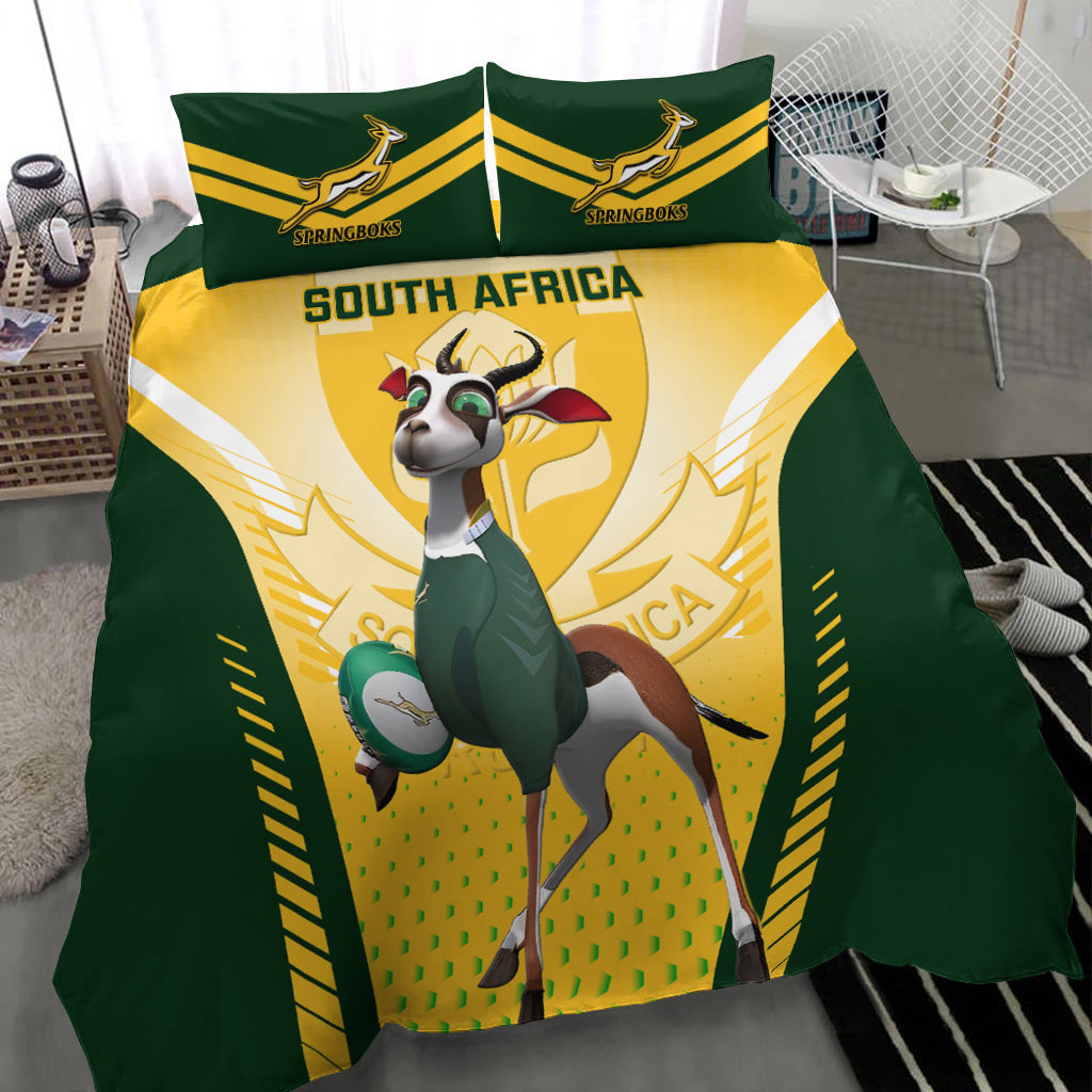 South Africa Rugby Bedding Set 2023 World Cup Springboks Mascot - Vibe Hoodie Shop