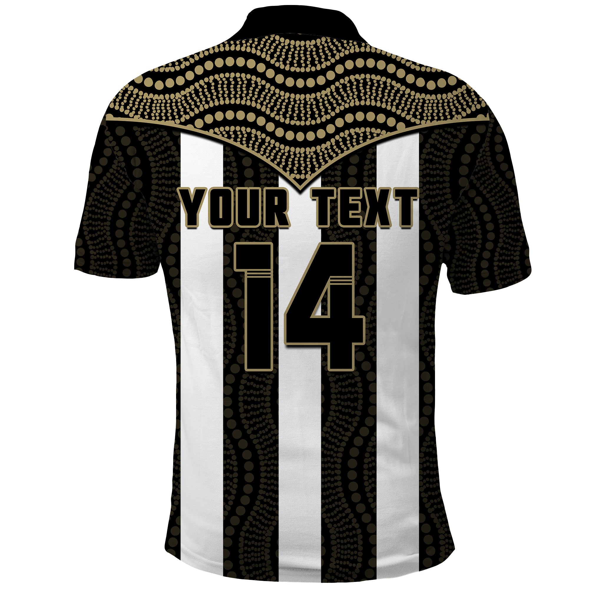 (Custom Text And Number) Magpies Football Polo Shirt Collingwood 1892 Indigenous Sporty Style - Vibe Hoodie Shop