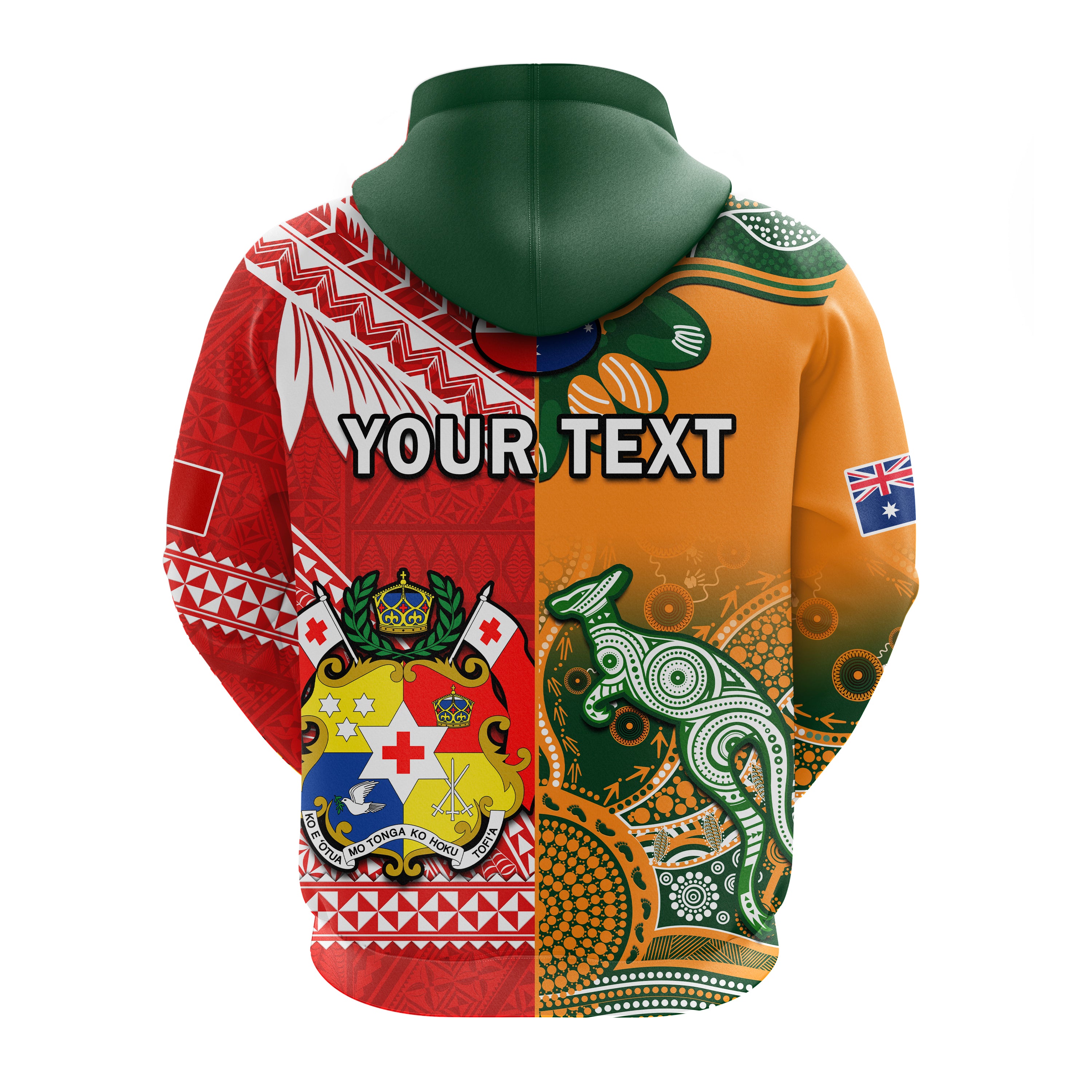 (Custom Personalised) Mate Maa Tonga And Wallabies Rugby Hoodie Polynesian Mix Aboriginal - Vibe Hoodie Shop