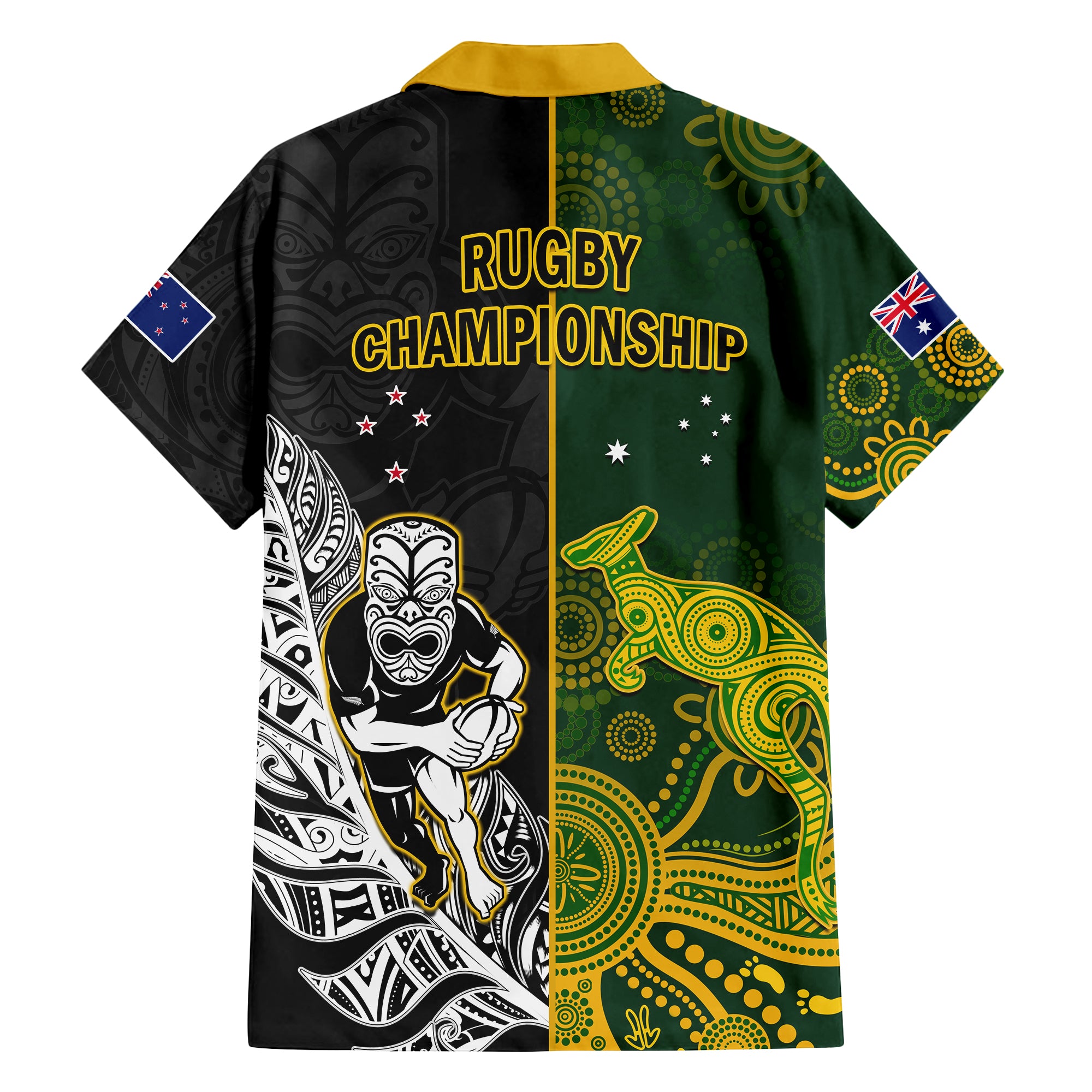 Australia Rugby Mix Aotearoa Rugby Hawaiian Shirt Wallabies All Black Special Version - Vibe Hoodie Shop