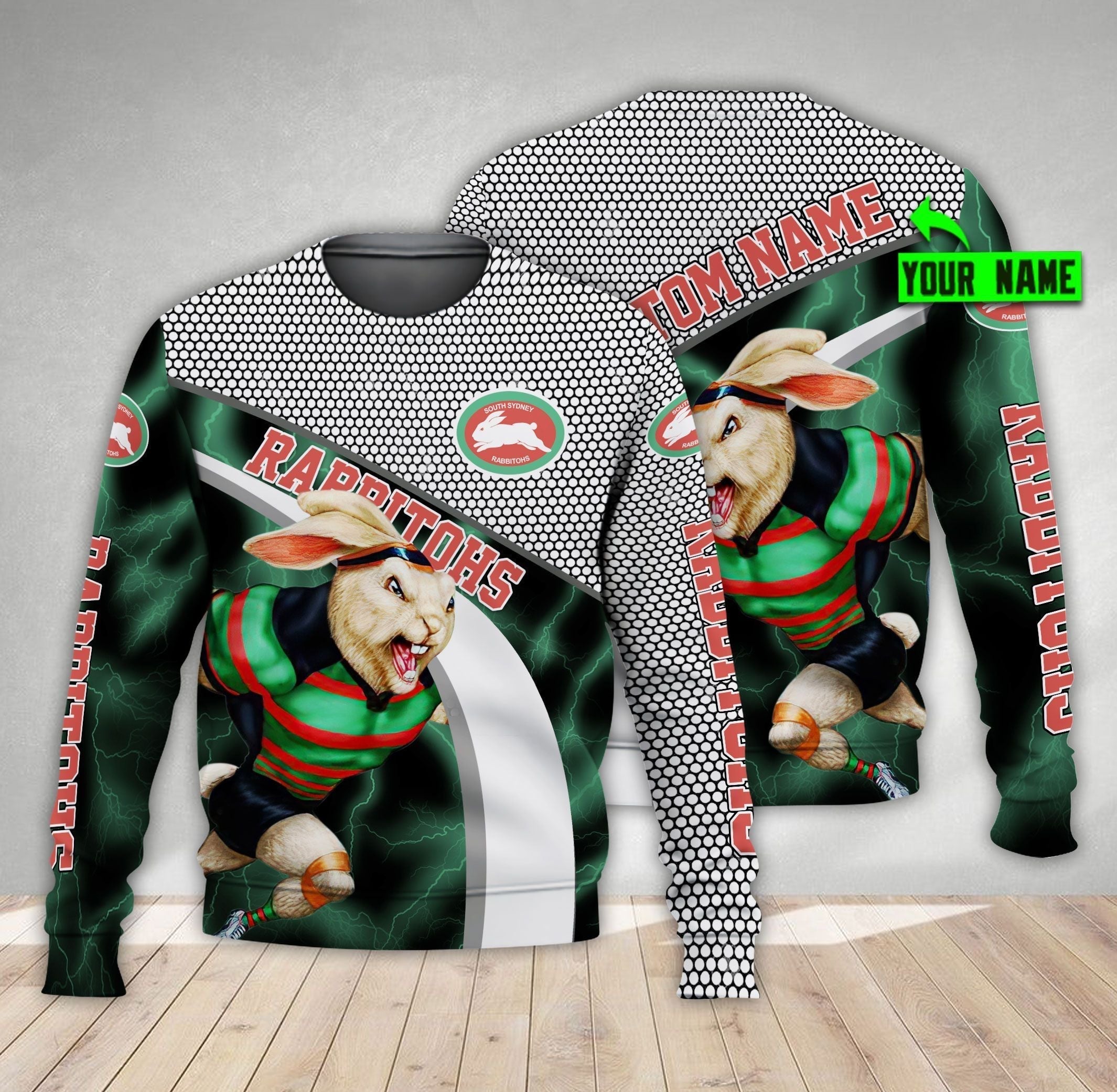 New South Sydney Rabbitohs Macost Personalized LT10 - Vibe Hoodie Shop
