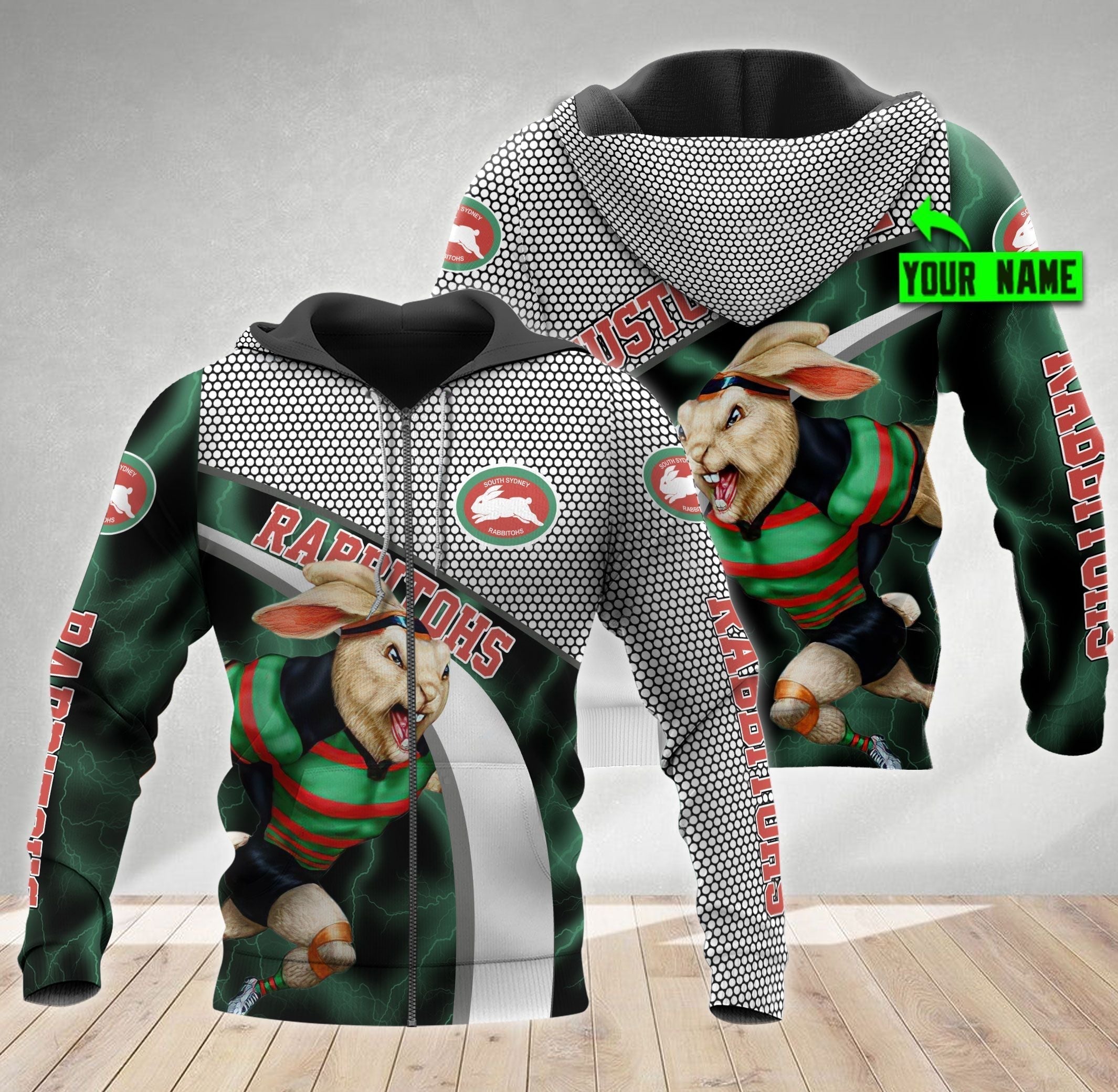 New South Sydney Rabbitohs Macost Personalized LT10 - Vibe Hoodie Shop