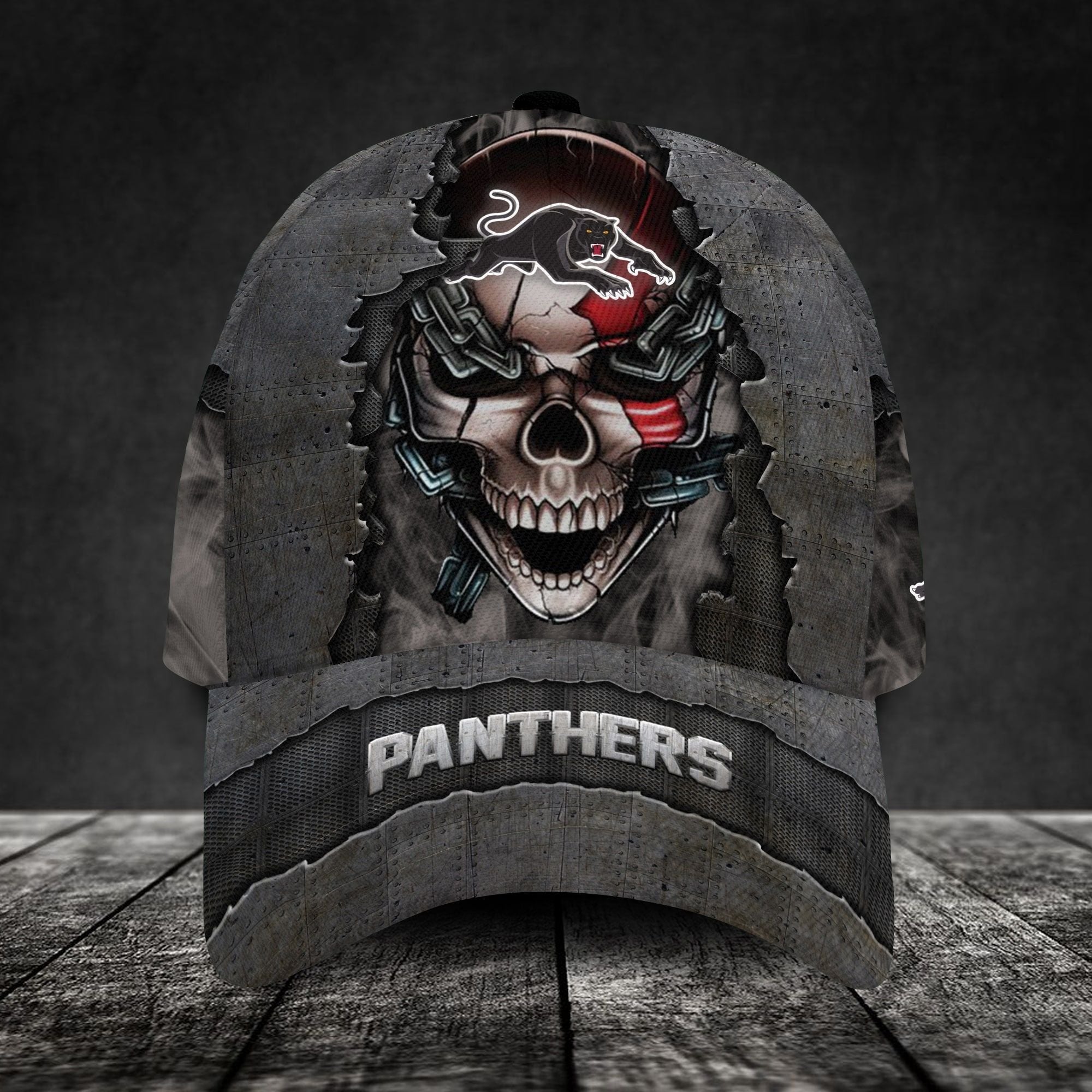 Penrith Panthers 3D Metal Skull Personalized Classic Cap 02 LT10 - Vibe Hoodie Shop
