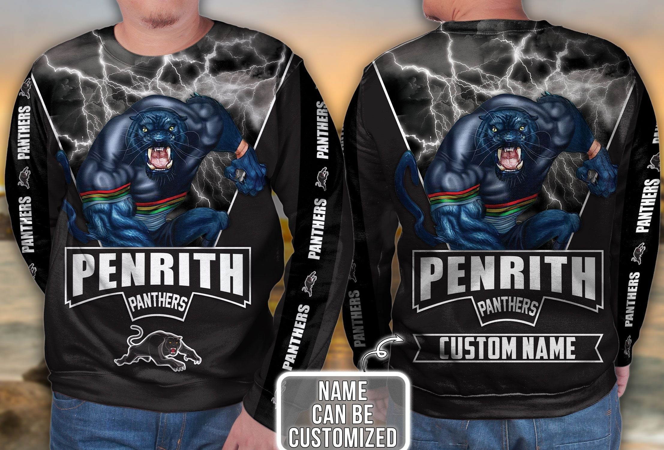 Personalized Penrith Panthers 3D Hoodie Nrl 3D Hoodie Mascot LT10 - Vibe Hoodie Shop