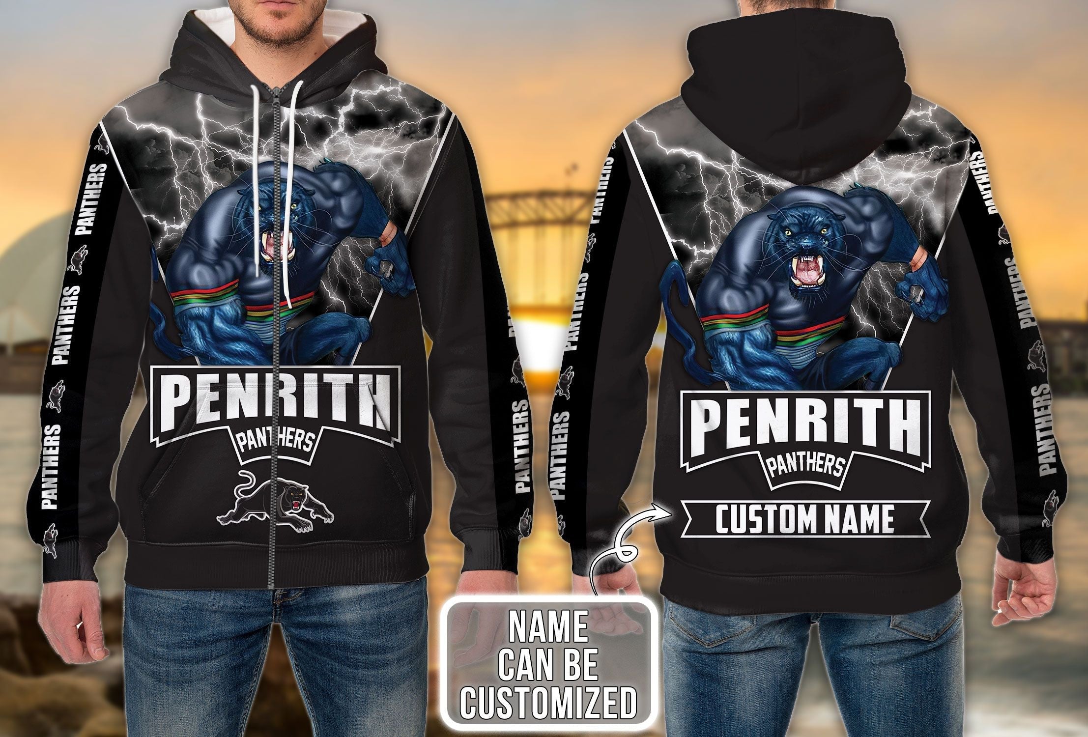 Personalized Penrith Panthers 3D Hoodie Nrl 3D Hoodie Mascot LT10 - Vibe Hoodie Shop