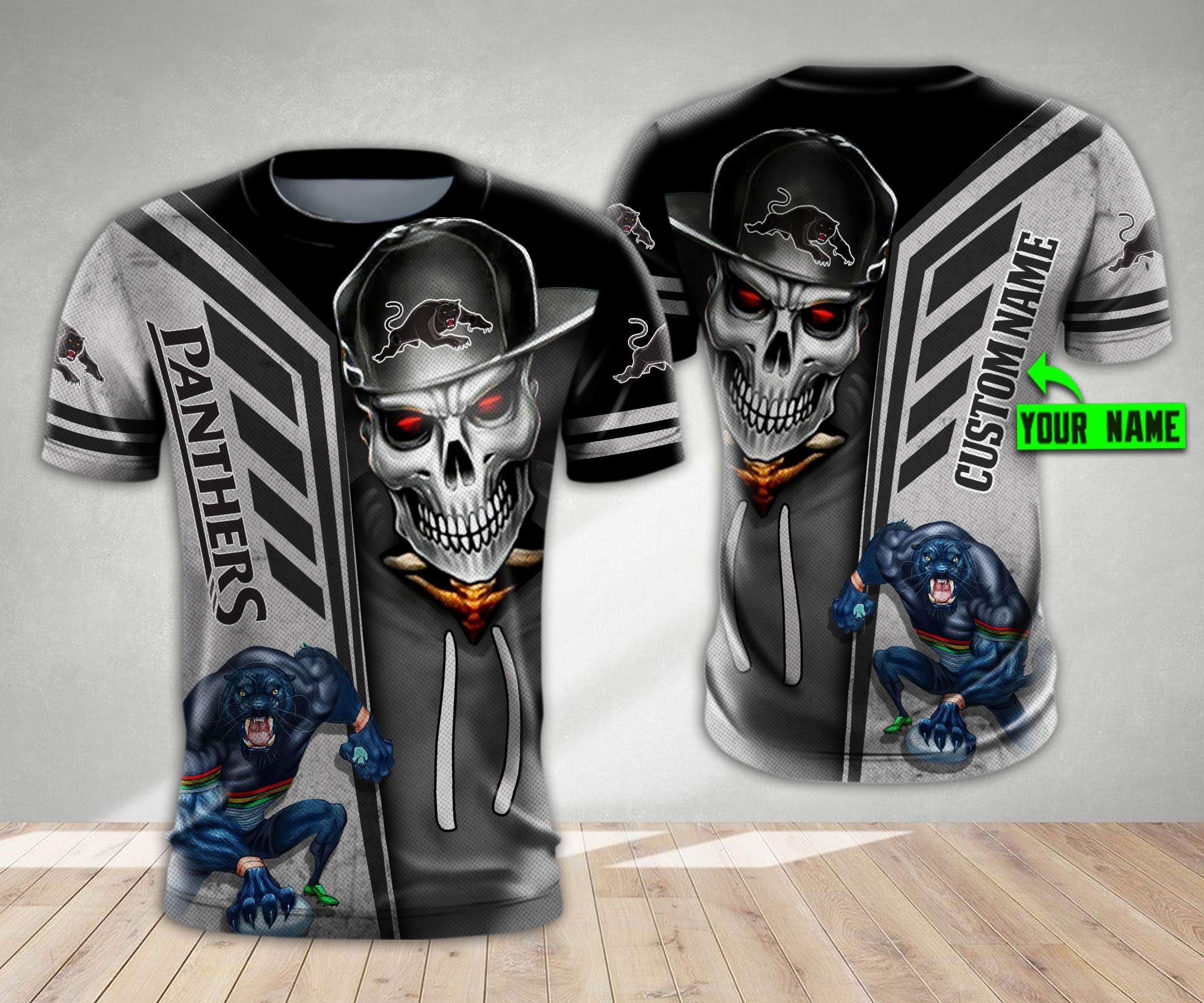 Penrith Panthers NRL Skull Cap Personalized Custom 3d Hoodie LT10 - Vibe Hoodie Shop