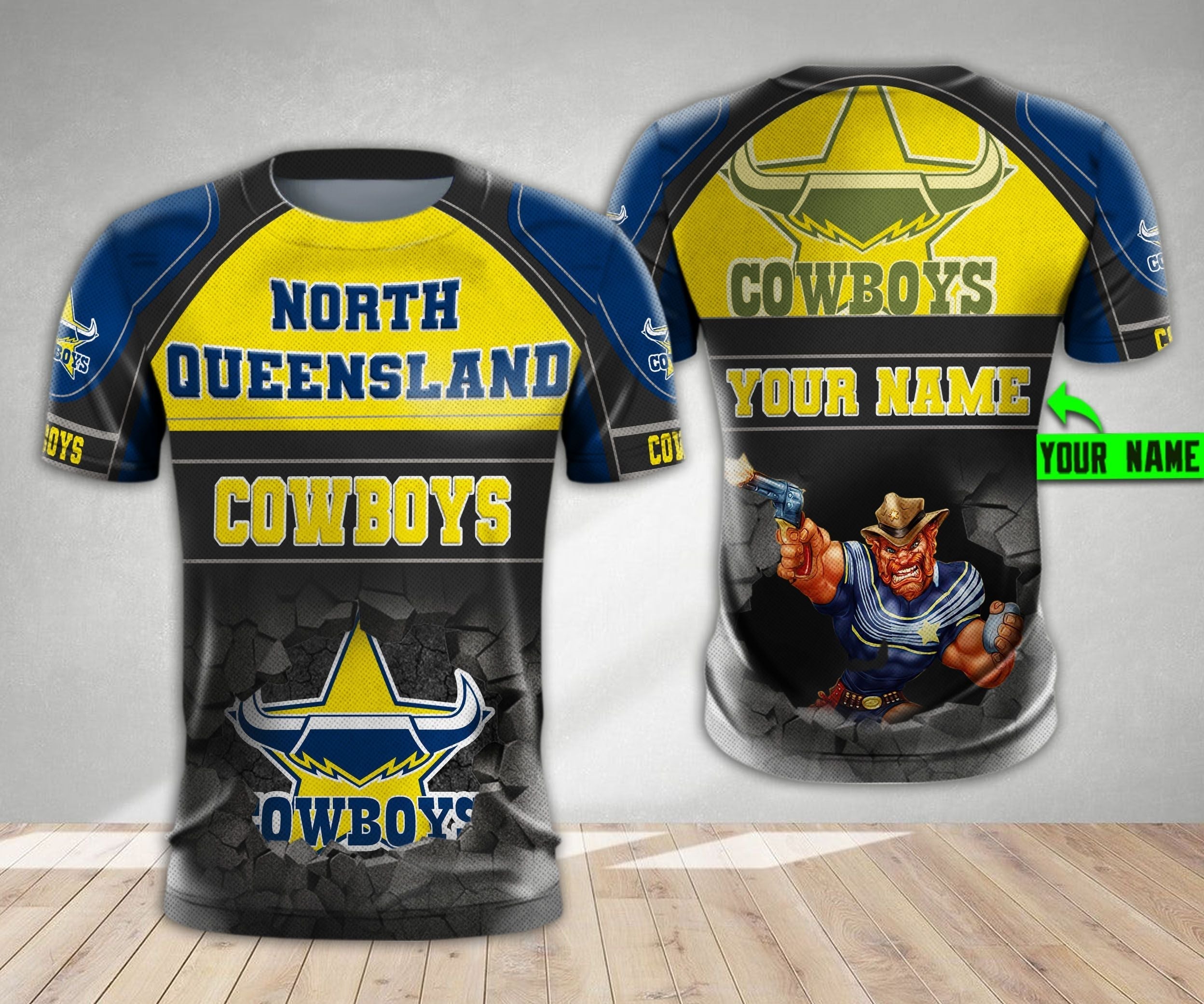 Personalized North Queensland Cowboys 3D Hoodie Nrl 3D Hoodie Broken Wall LT10 - Vibe Hoodie Shop