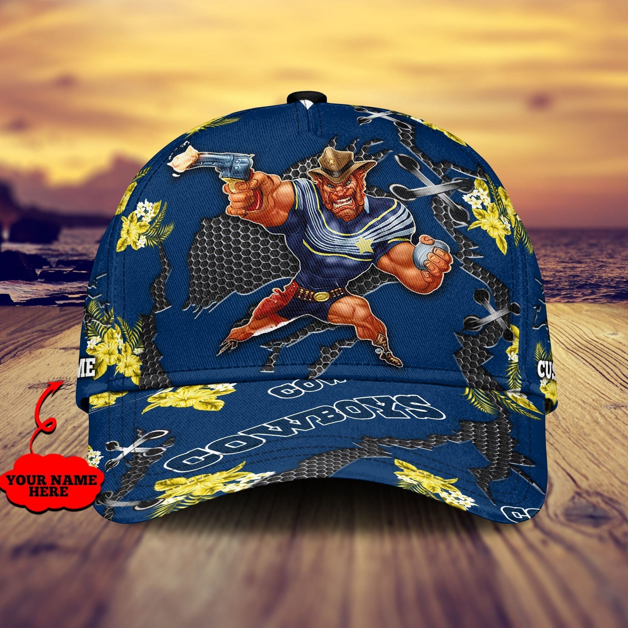 North Queensland Cowboys Nrl Classic Cap Personalized Mascot Flower LT10 - Vibe Hoodie Shop