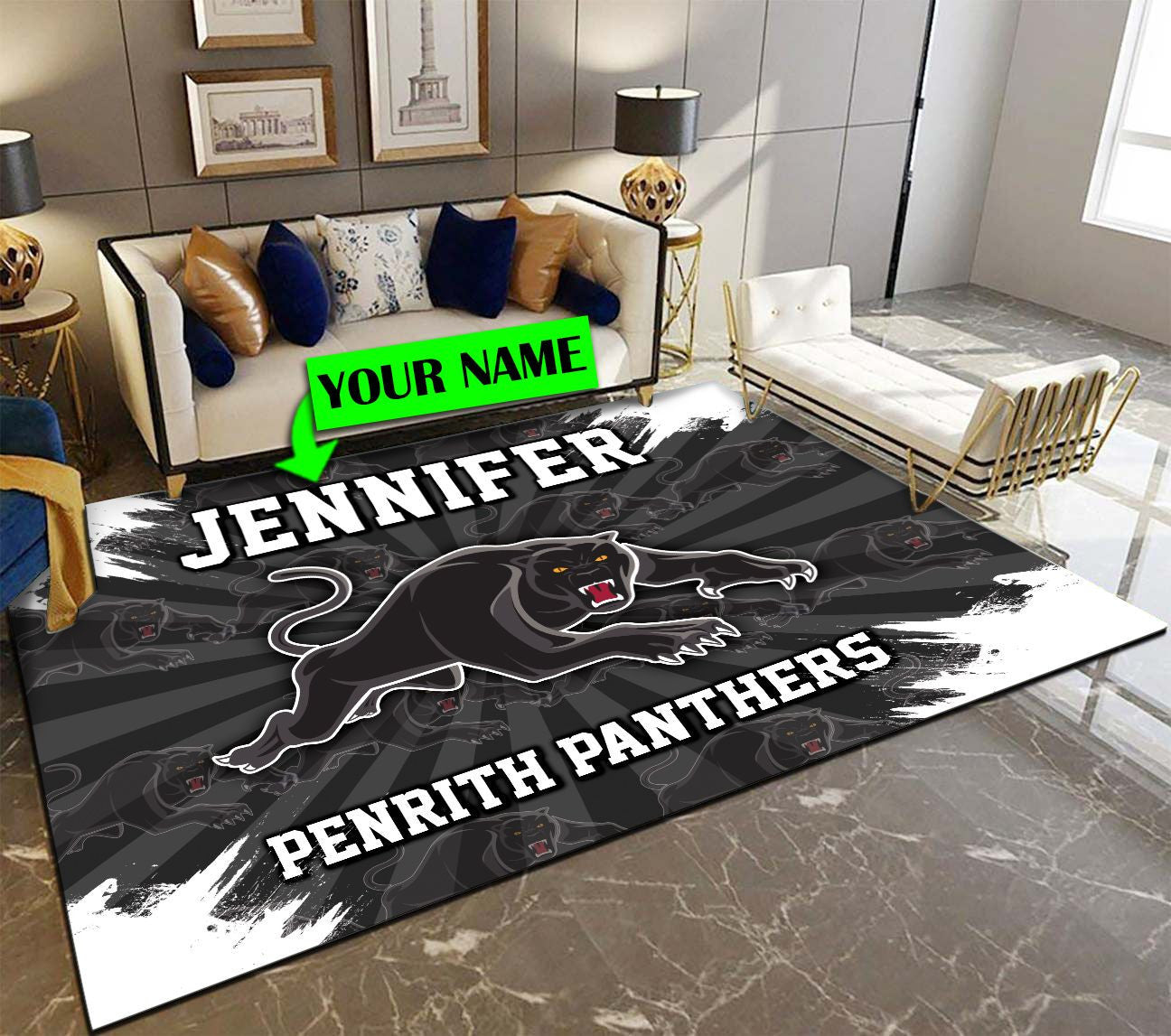 Personalized Penrith Panthers Rug Logo LT10 - Vibe Hoodie Shop