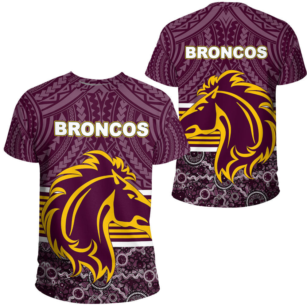 Vibe Hoodie Clothing - Brisbane Broncos Aboriginal Tattoo Style T Shirt - Vibe Hoodie Shop