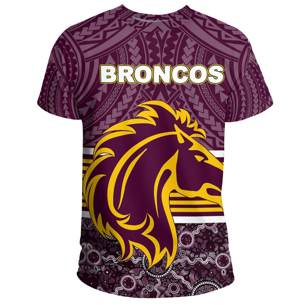 Vibe Hoodie Clothing - Brisbane Broncos Aboriginal Tattoo Style T Shirt - Vibe Hoodie Shop