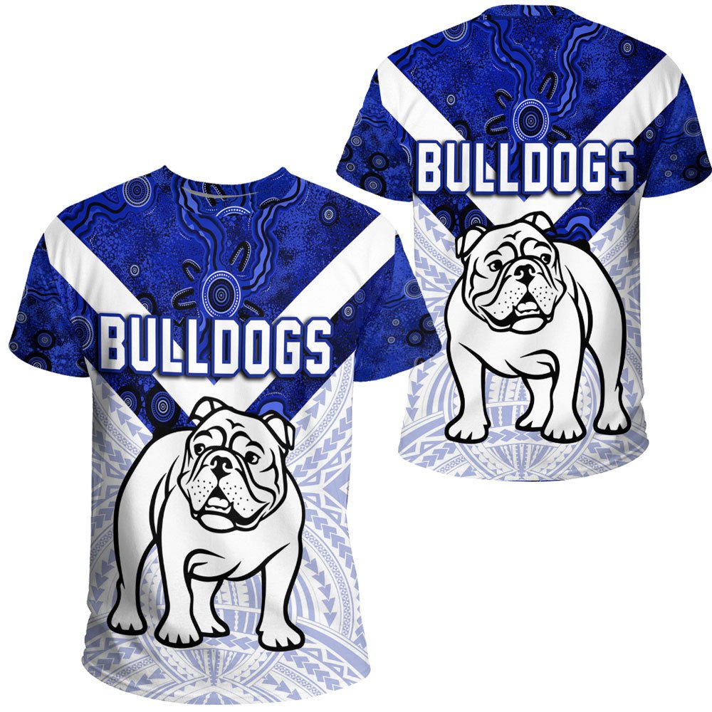 Vibe Hoodie Clothing - Canterbury - Bankstown Bulldogs Aboriginal Tattoo Style T Shirt - Vibe Hoodie Shop