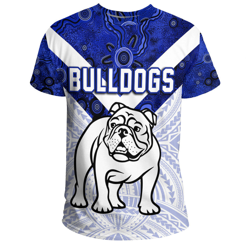 Vibe Hoodie Clothing - Canterbury - Bankstown Bulldogs Aboriginal Tattoo Style T Shirt - Vibe Hoodie Shop