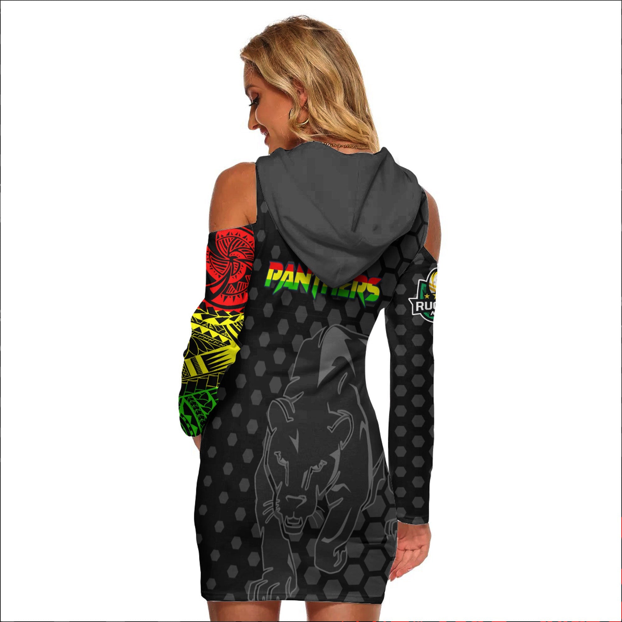 vibe-hoodie-clothing-penrith-panthers-polynesian-tattoo-style-womens-tight-dress