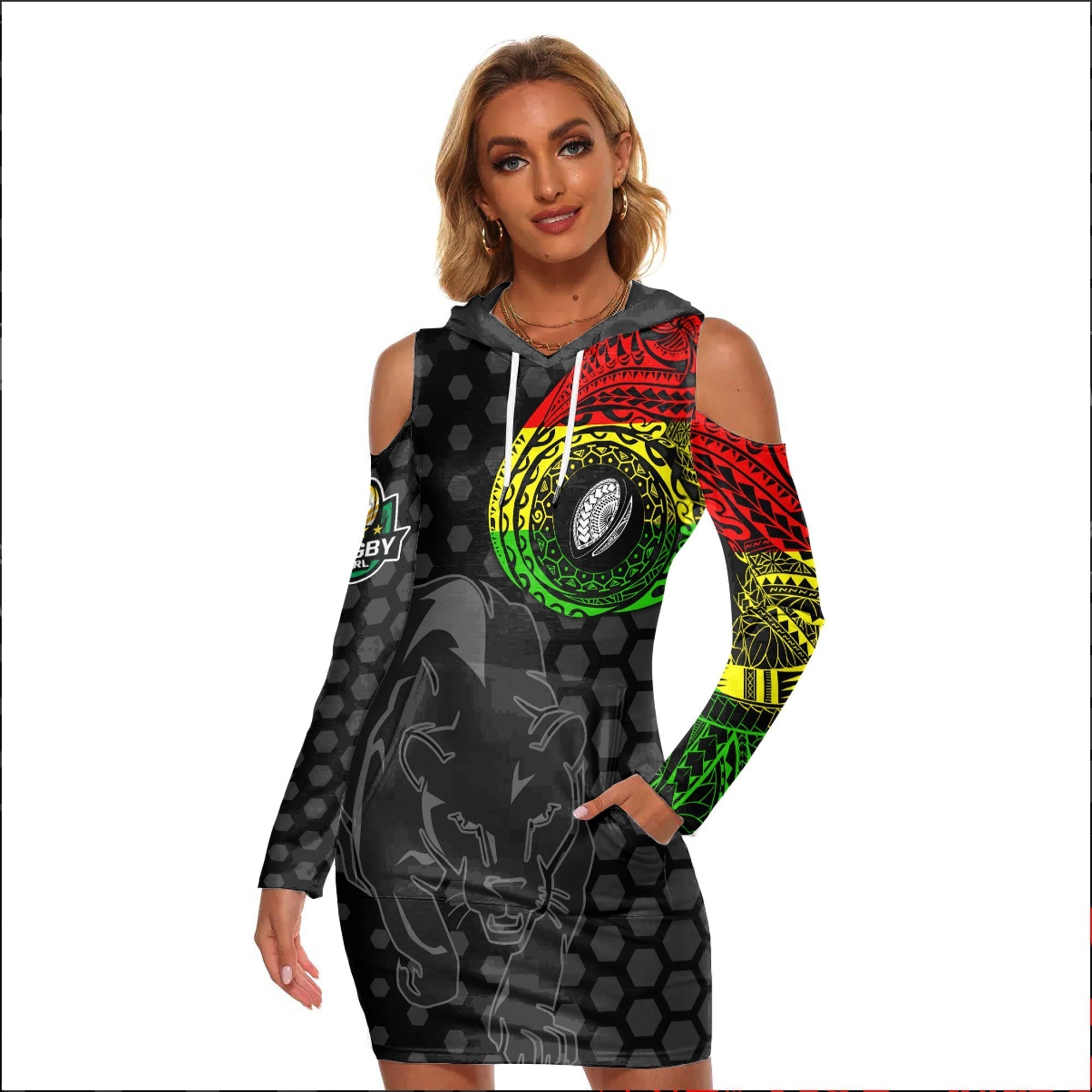 vibe-hoodie-clothing-penrith-panthers-polynesian-tattoo-style-womens-tight-dress