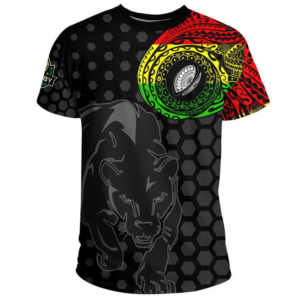 Vibe Hoodie Clothing - Penrith Panthers Polynesian Tattoo Style T Shirt - Vibe Hoodie Shop