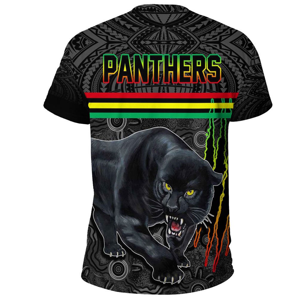 Vibe Hoodie Clothing - Penrith Panthers Aboriginal Tattoo Style T Shirt - Vibe Hoodie Shop