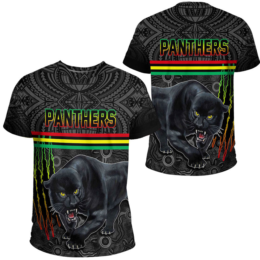 Vibe Hoodie Clothing - Penrith Panthers Aboriginal Tattoo Style T Shirt - Vibe Hoodie Shop