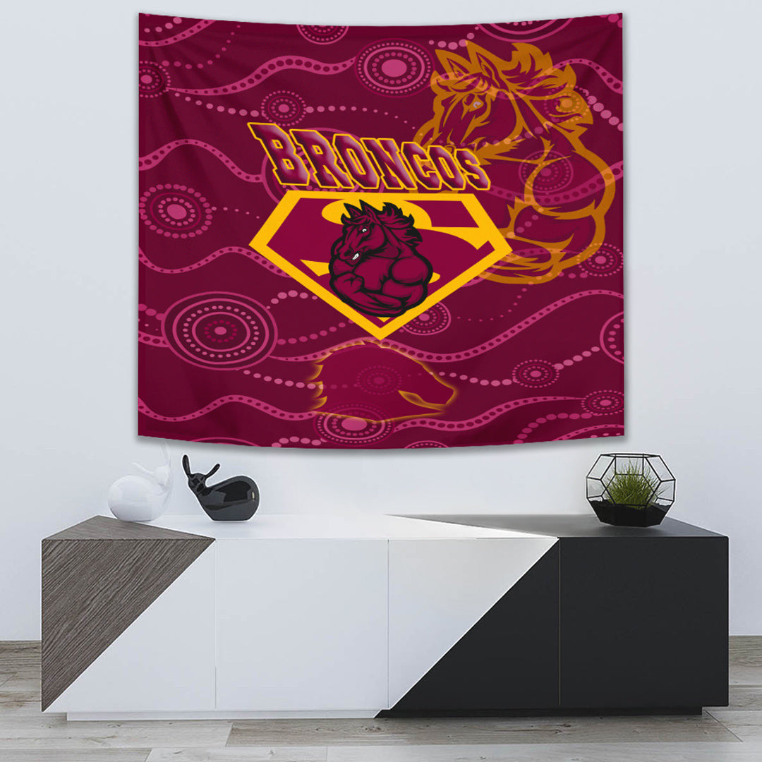 Vibe Hoodie Tapestry - Brisbane Broncos Superman Tapestry - Vibe Hoodie Shop