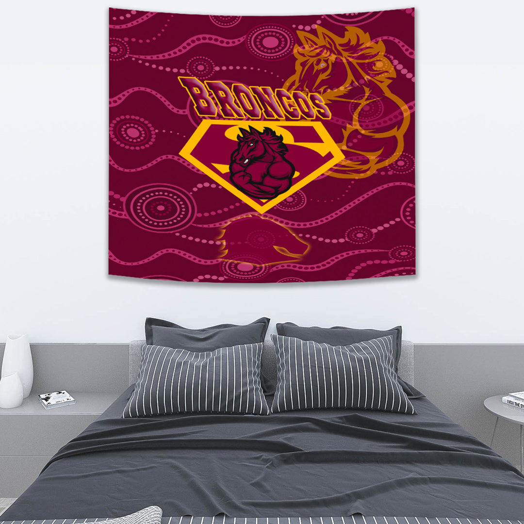 Vibe Hoodie Tapestry - Brisbane Broncos Superman Tapestry - Vibe Hoodie Shop