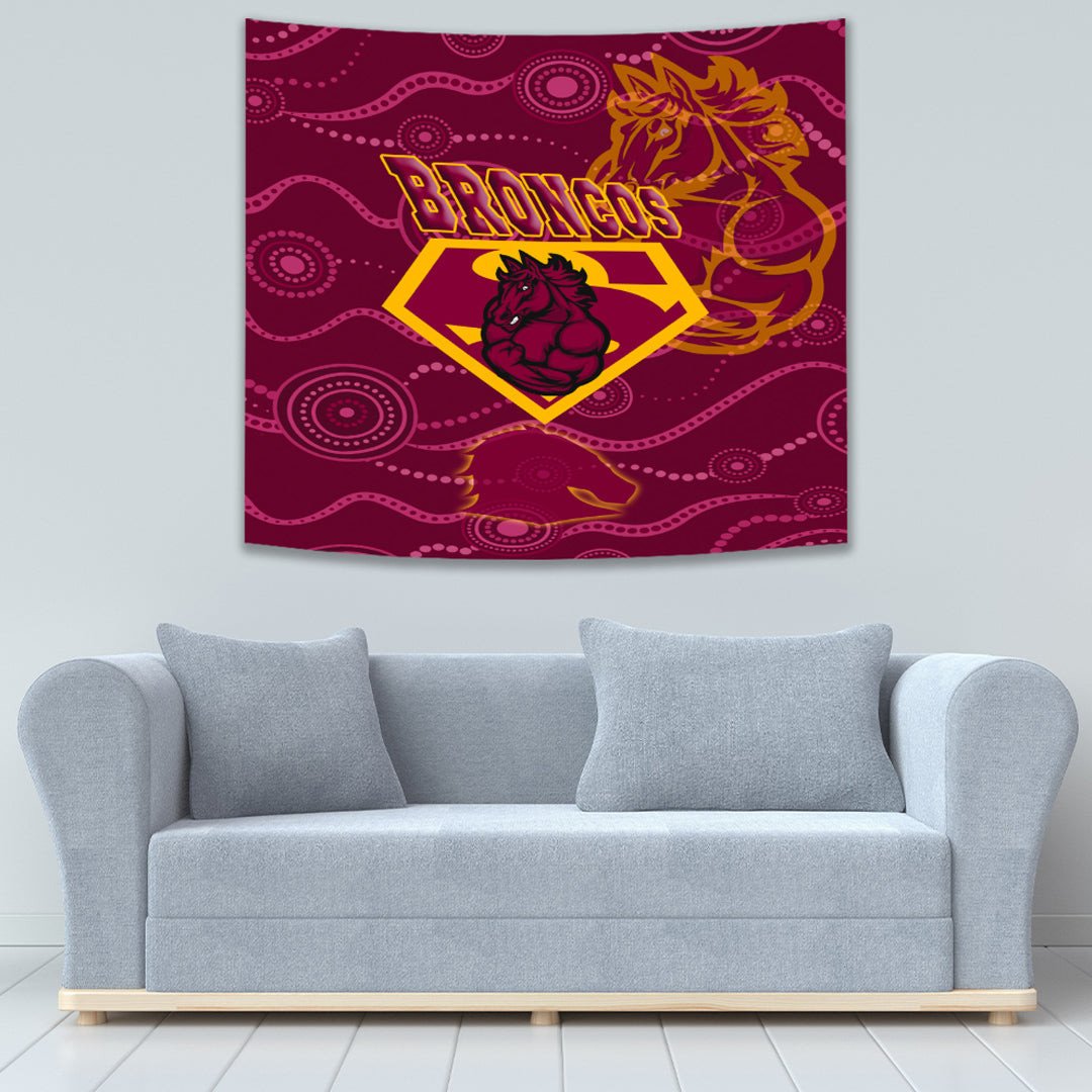 Vibe Hoodie Tapestry - Brisbane Broncos Superman Tapestry - Vibe Hoodie Shop