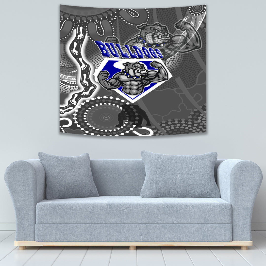 Vibe Hoodie Tapestry - Canterbury - Bankstown Bulldogs Superman Tapestry - Vibe Hoodie Shop