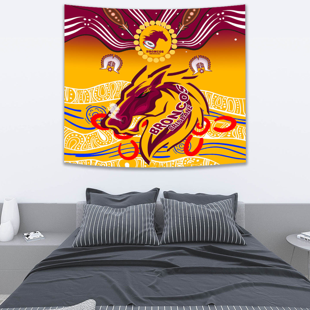 Vibe Hoodie Tapestry - Brisbane Broncos NAIDOC Tapestry - Vibe Hoodie Shop