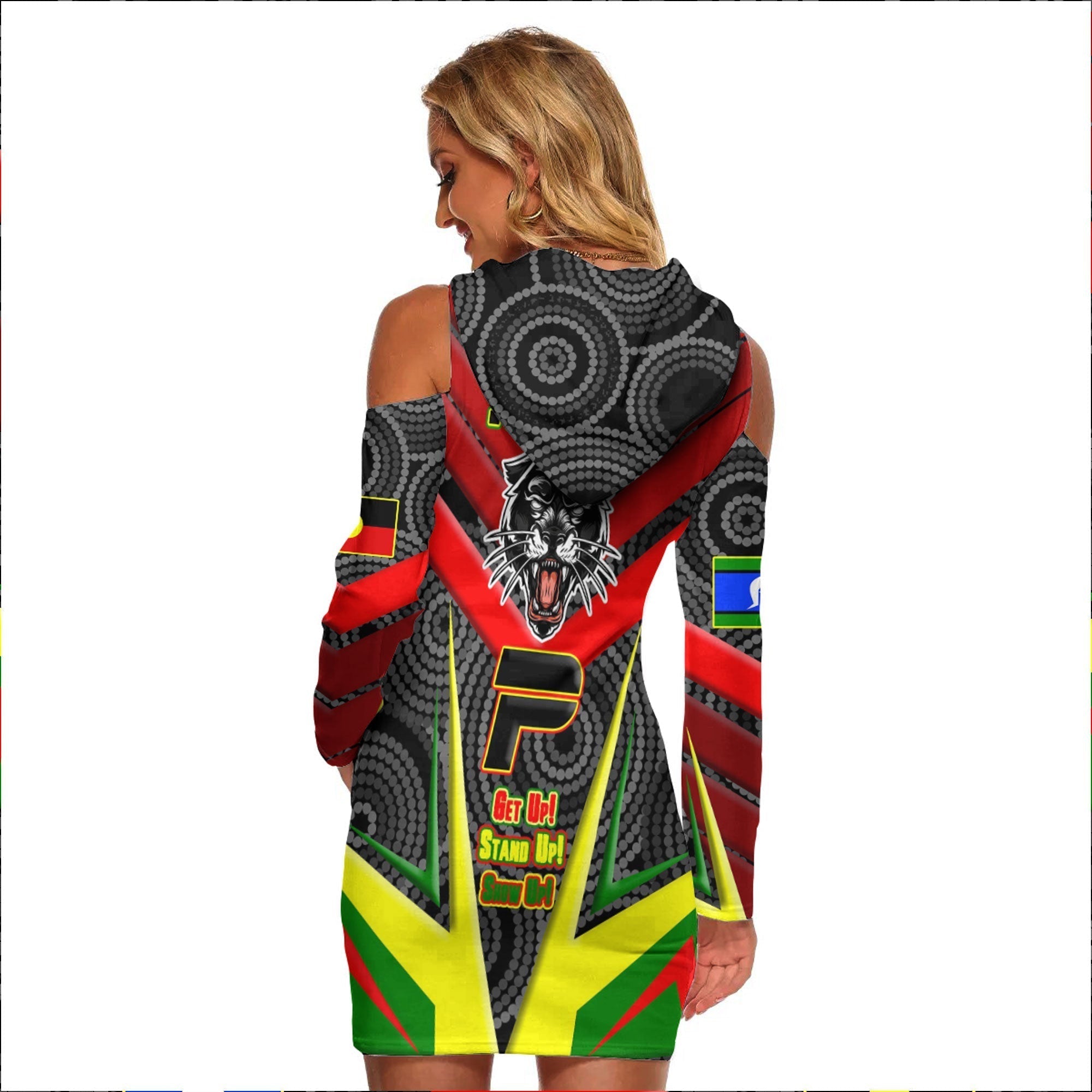 vibe-hoodie-clothing-penrith-panthers-naidoc-2022-sporty-style-womens-tight-dress