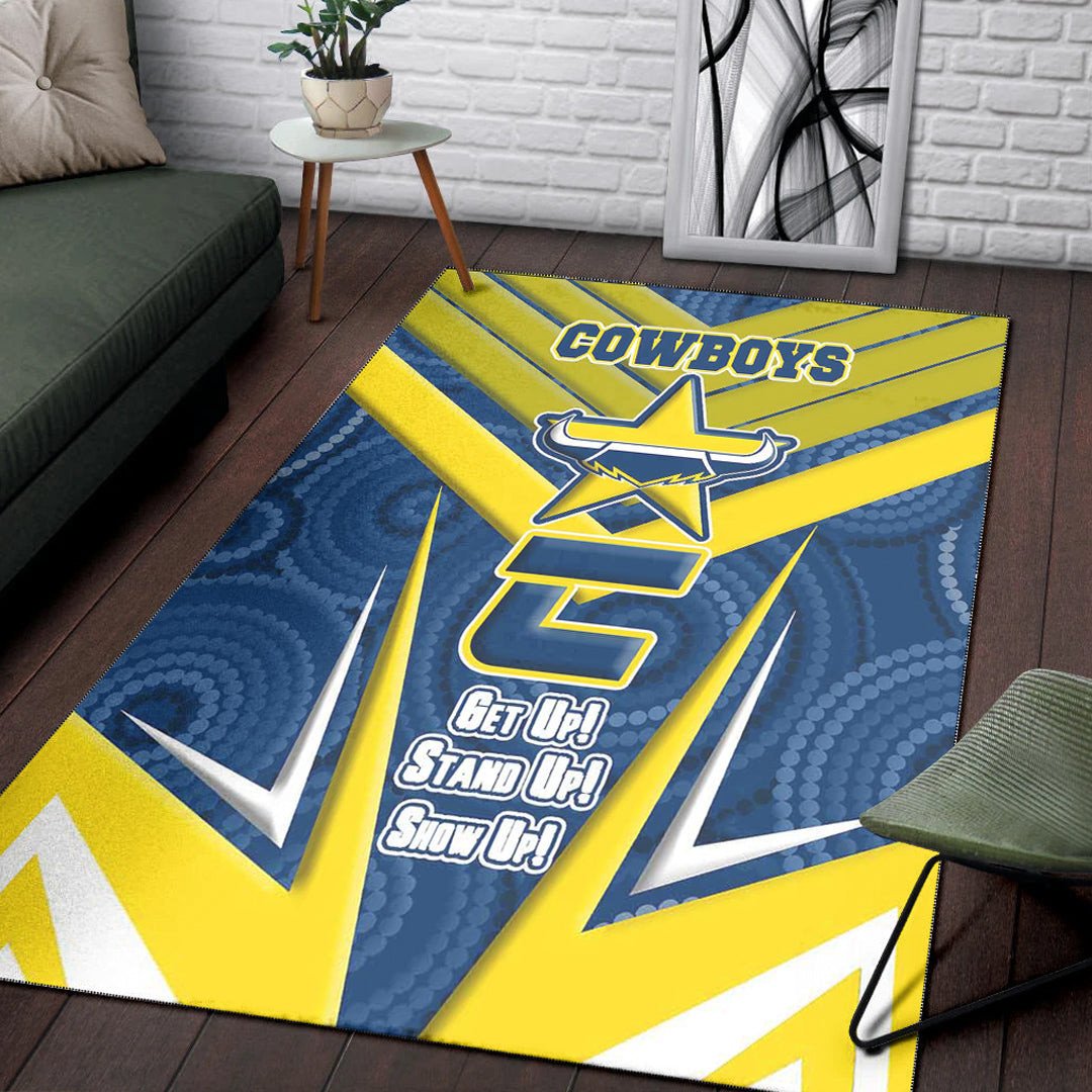 Vibe Hoodie Area Rug - North Queensland Cowboys Naidoc 2022 Sporty Style Area Rug - Vibe Hoodie Shop