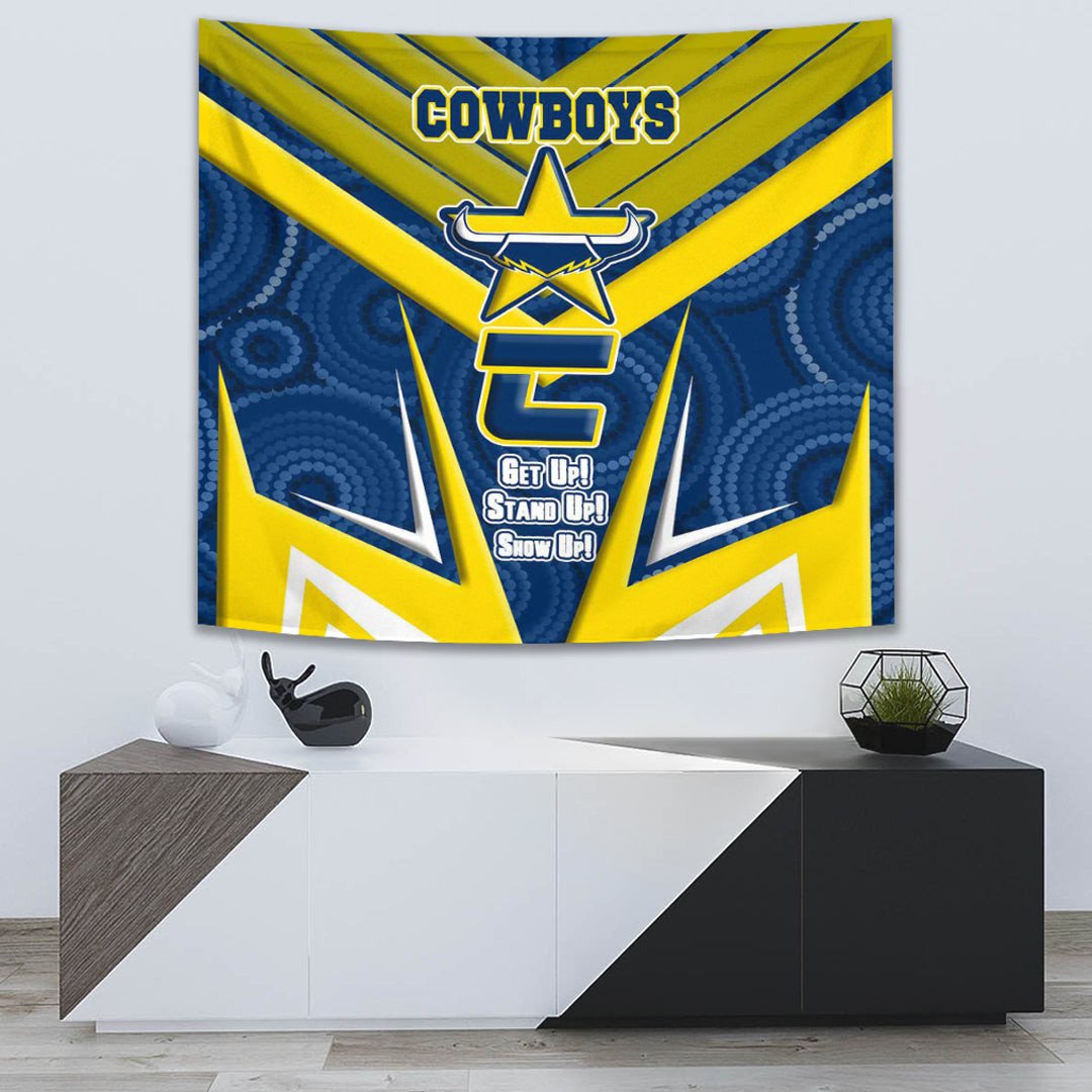 Vibe Hoodie Tapestry - North Queensland Cowboys Naidoc 2022 Sporty Style Tapestry - Vibe Hoodie Shop