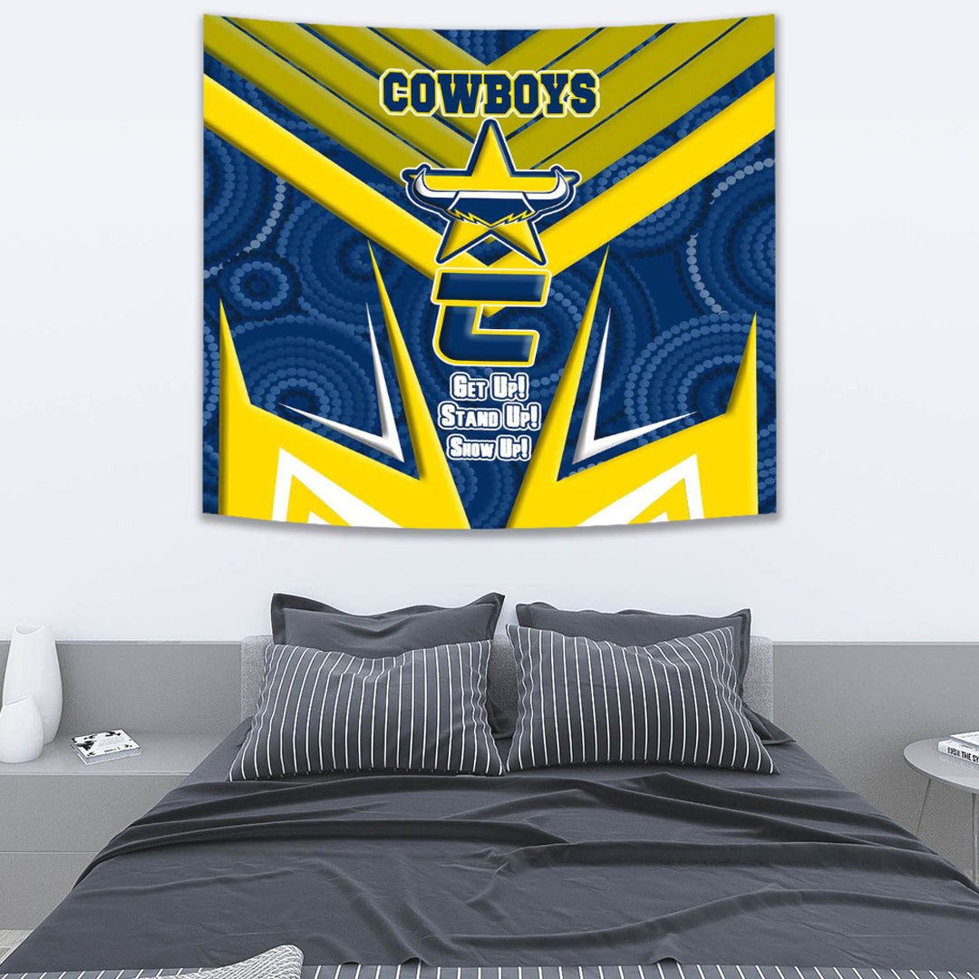 Vibe Hoodie Tapestry - North Queensland Cowboys Naidoc 2022 Sporty Style Tapestry - Vibe Hoodie Shop