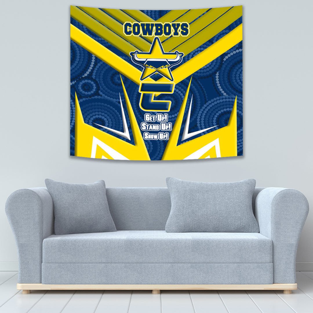 Vibe Hoodie Tapestry - North Queensland Cowboys Naidoc 2022 Sporty Style Tapestry - Vibe Hoodie Shop