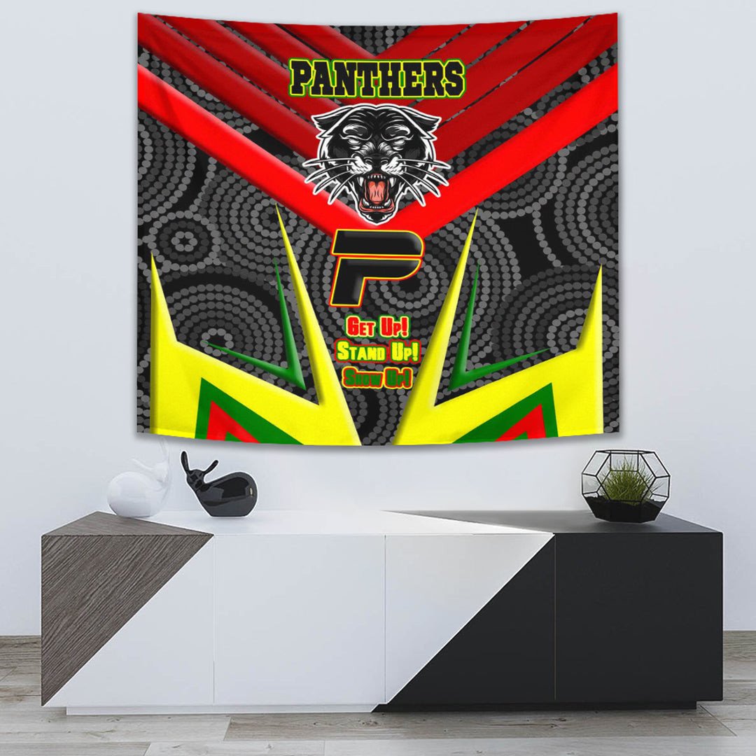 Vibe Hoodie Tapestry - Penrith Pantherss Naidoc 2022 Sporty Style Tapestry - Vibe Hoodie Shop