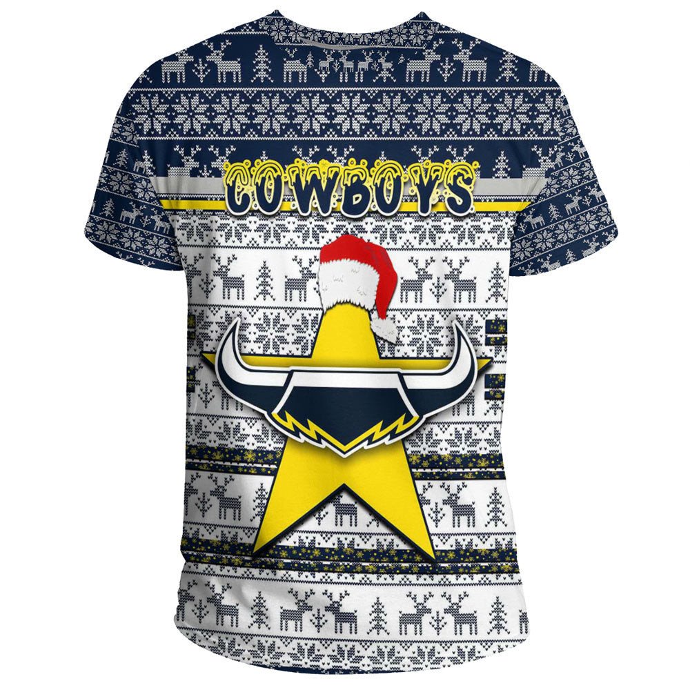 Vibe Hoodie Clothing - North Queensland Cowboys Christmas T-shirt - Vibe Hoodie Shop